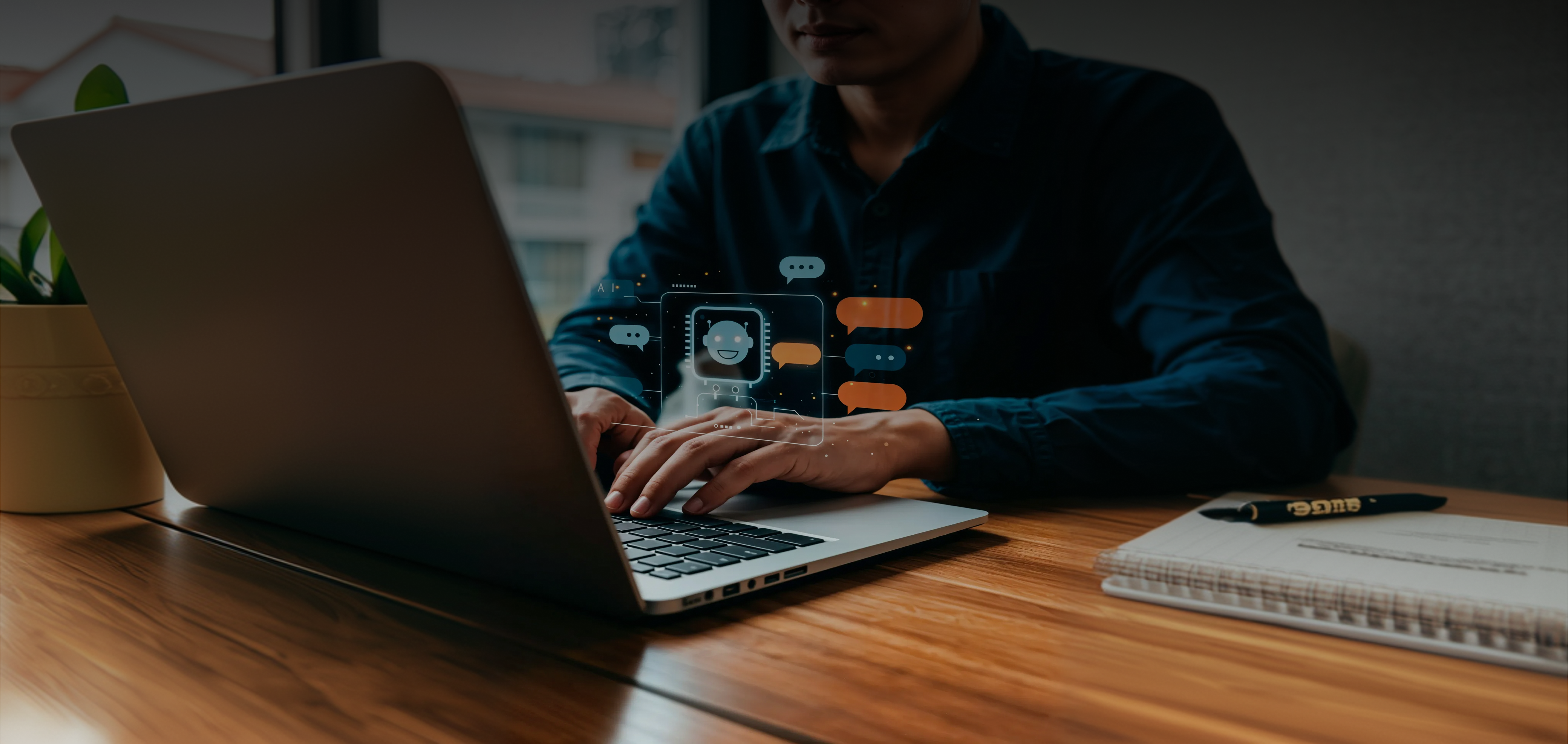 Conversational AI product hero background